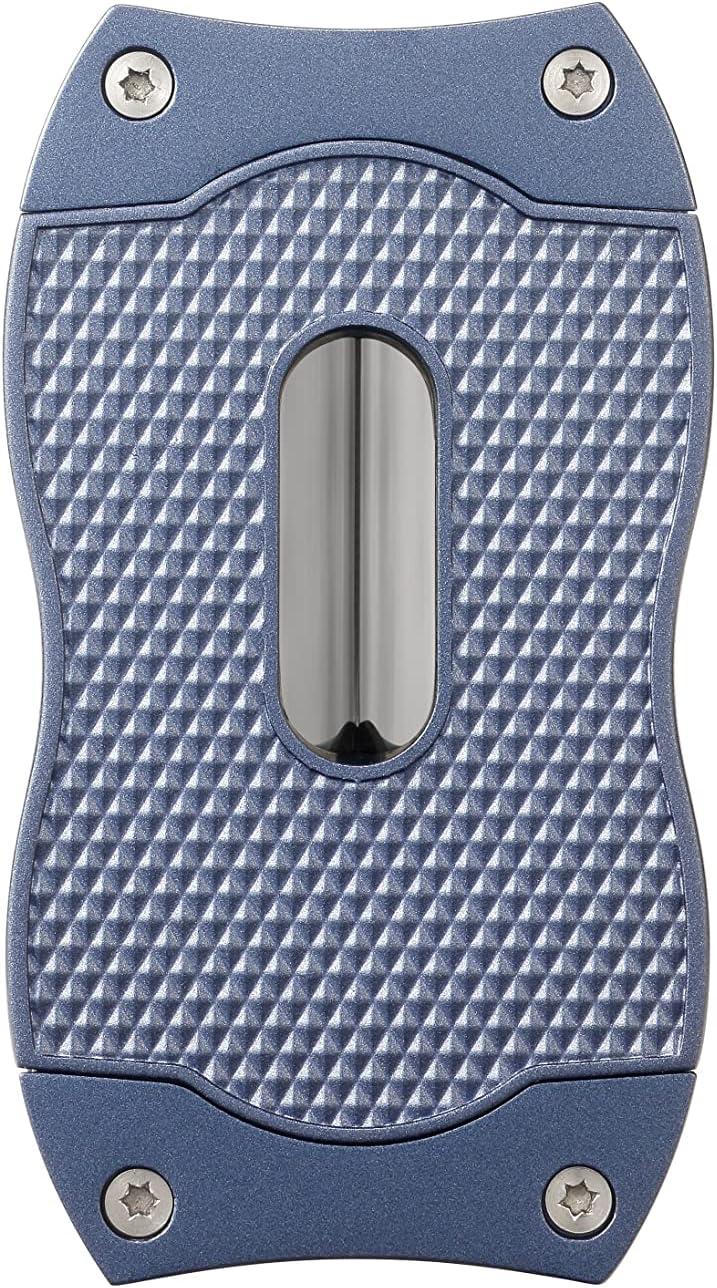 Colibri Premium Diamond V-Cut Cigar Cutter - Ergonomic Stainless Steel Spring-Loaded Blade, Ideal for up to 60+ Ring Gauge - Gift for Cigar Enthusiasts (Navy) - Image 1